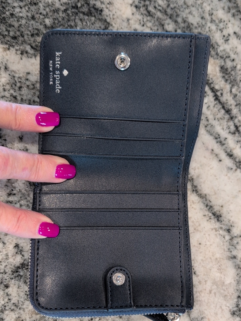kate spade Navy Glitter Tote Bag w/Matching Glitter Wallet - Picture 7 of 11
